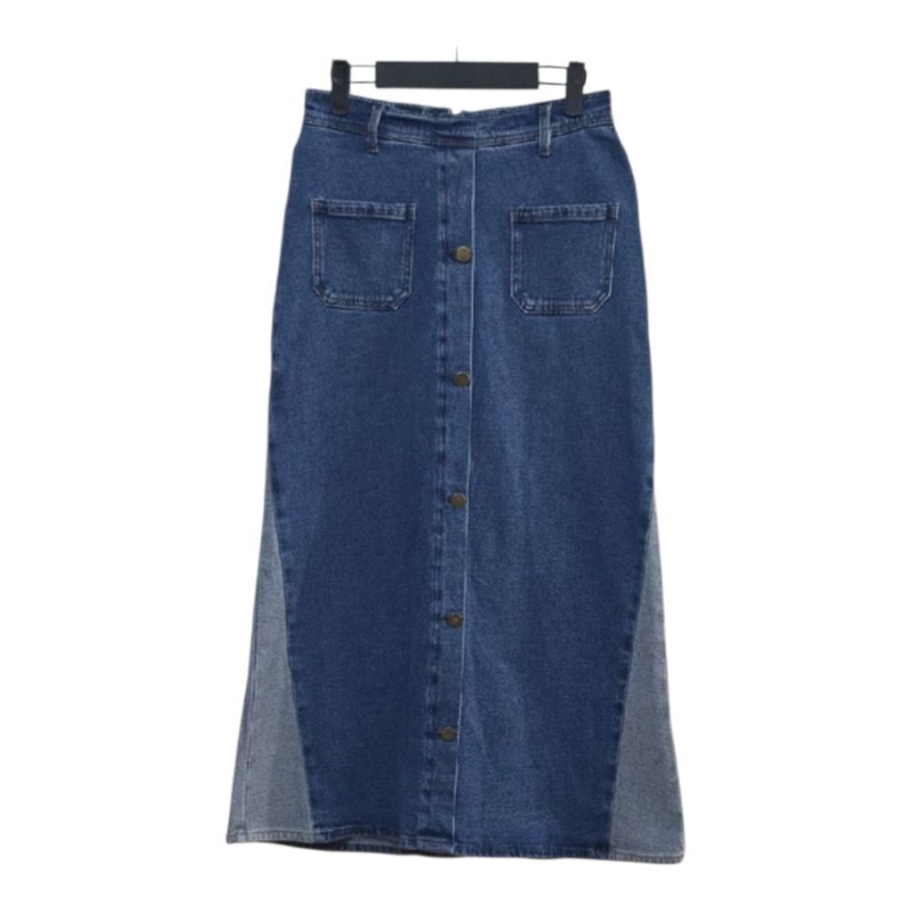 Shift Blue Denim Button-Front Skirt